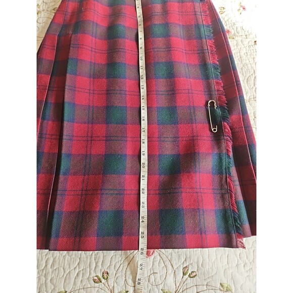 Vintage Edinburgh Woollen Mill  Tartan Pleated Skirt Preppy Sz 12 - Picture 6 of 7